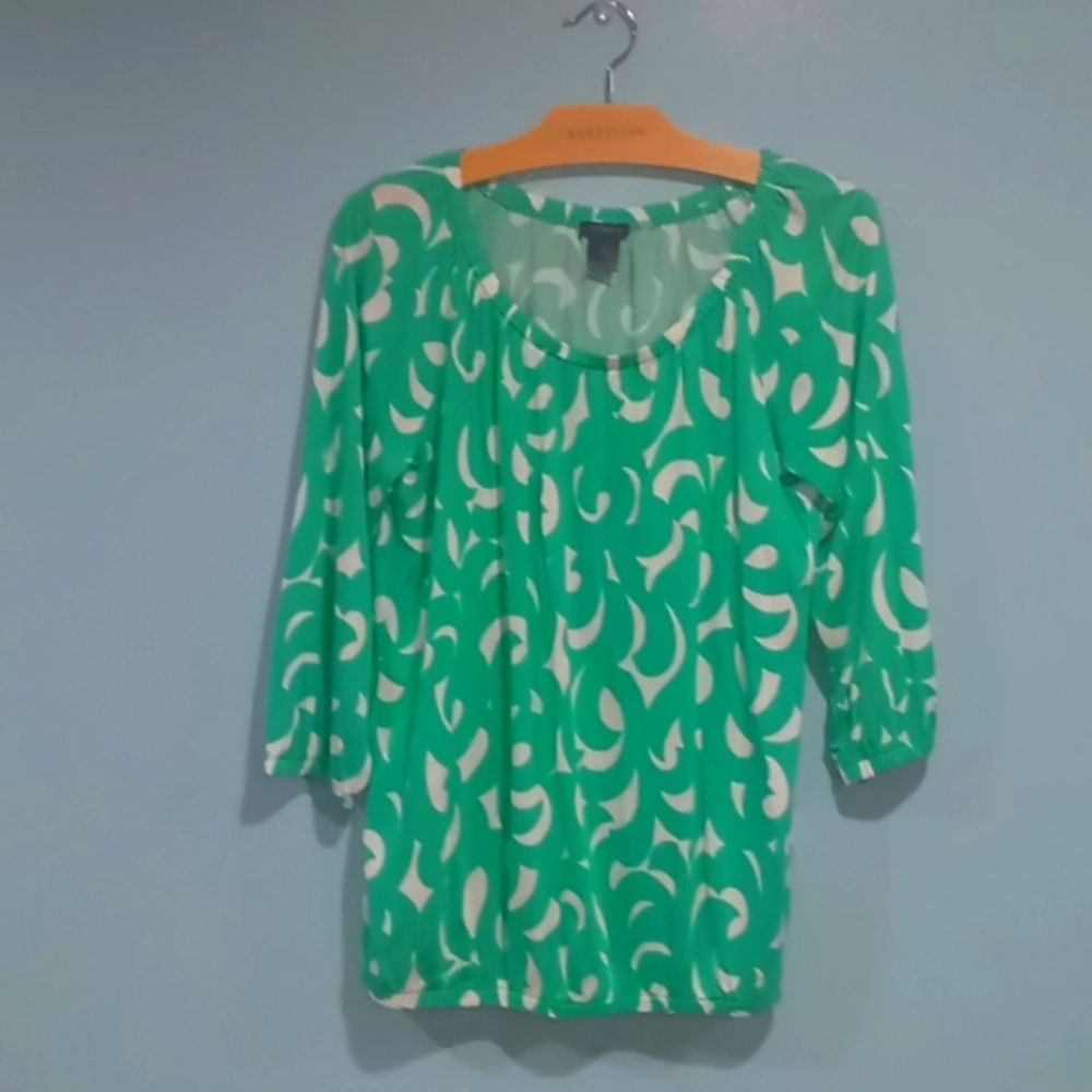 Ann Taylor 3/4 sleeve print Blouse